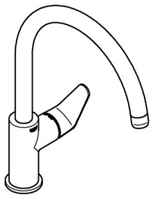 GROHE 31536001 - Baterie pentru chiuvetă BAUCURVE, 332 mm, crom lucios