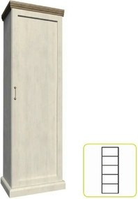 Dulap ROYAL S1D, pin nordic/stejar salbatic, PAL melaminat, cu o usa,