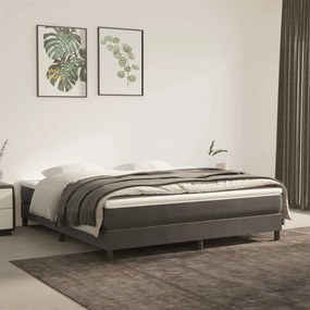 vidaXL Saltea de pat cu arcuri, gri închis, 160x210x20 cm, catifea
