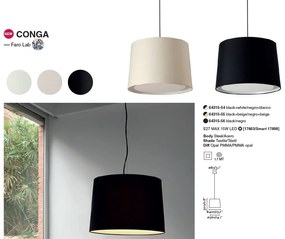 Lustra pendul moderna design elegant CONGA simple negru/alb 64315-54