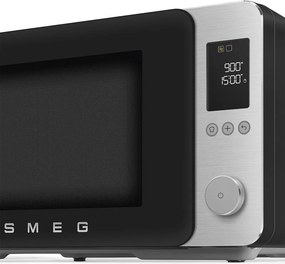 Cuptor cu microunde combinat cu aer cald SMEG Collezione MOC02BLMEU, 900 W, 27 l, 25 de programe, închidere lină, setări personalizate, negru mat