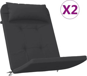 vidaXL Perne pentru scaun Adirondack, 2 buc, negru, textil oxford