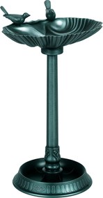 Outsunny Baie pentru păsări adăpătoare stil antic 81 cm cu bază jardinieră, hrănitoare și bazin pentru păsări pe picior, bronz verde | Aosom Romania