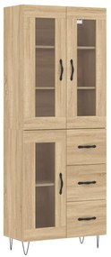 3198628 vidaXL Dulap înalt, stejar sonoma, 69,5x34x180 cm, lemn compozit