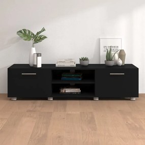 340629 vidaXL Comodă TV, negru, 140x40x35 cm, lemn prelucrat