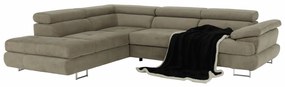 Colţar, material textil melir gri deschis, model stânga, BUTON P