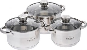 Set oale Bohmann BH 06-275, 6 piese, 2,9 / 3,9 / 5,1 litri, Inductie, Otel inoxidabil