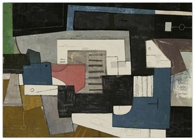 Tablou pe sticlă - Abstracție cubism (70x50 cm)