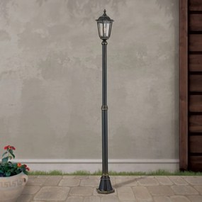 Stalp iluminat exterior stil clasic IP43 H195 Puchberg AL 11K/82506 schwarz-gold/rauch OR