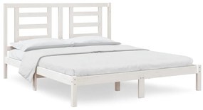 3104359 vidaXL Cadru de pat, alb, 160x200 cm, lemn masiv de pin