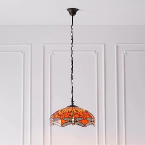 Endon 64081 - Candelabru pe lanț Tiffany DRAGONFLY 3xE27/60W/230V, diam. 41 cm