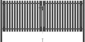 vidaXL Poartă de grădină din oțel, 400x125 cm, antracit