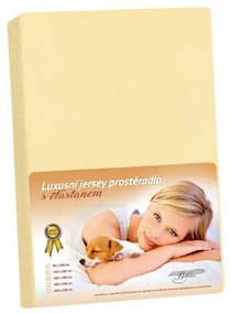 Cearșaf din jersey cu elastan, culoare vanilie, 180 x 200 cm