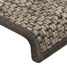 Covorase scari autoadezive, 15 buc., gribej, 65x25 cm, sisal 15, gri si bej, 65 x 25 cm