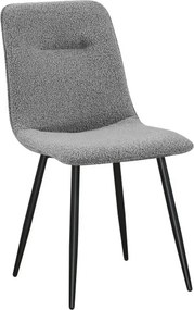Scaun DOT, gri inchis/negru, stofa buclata/metal, 45x57x89 cm