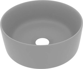 vidaXL Chiuvetă baie lux gri deschis mat 40x15 cm ceramică rotund