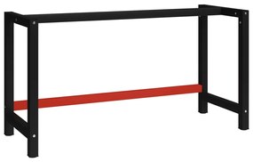 147929 vidaXL Cadru metalic banc de lucru, 150x57x79 cm, negru și roșu