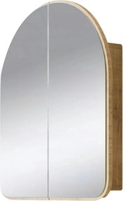 Dulap baie HOPE CABINET, stejar inchis, PAL/sticla, cu 2 usi, 50x12x45