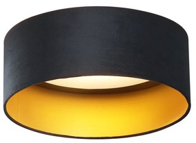 Plafonieră modernă neagră din catifea 40cm incl. LED cu 3 trepte de intensitate luminoasă - Sue