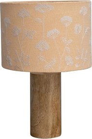Lampa de masa, din lemn de mango, cu abajur din bumbac, Manon