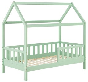 Patut Marli 90 x 200 cm cu 2 sertare si grilaj cu lamele - mentol