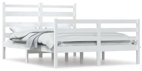 3103714 vidaXL Cadru de pat, alb, 140x200 cm, lemn masiv de pin