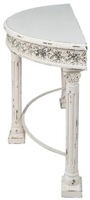 Consola alba, din lemn, aspect vintage, Clarette