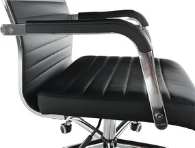 Scaun de birou, piele eco/metal, negru/crom, FARAN