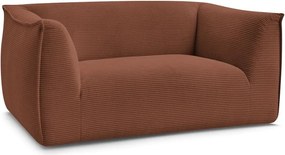 Canapea portocalie cu tapițerie din catifea reiată 170 cm Giorgia – Bobochic Paris