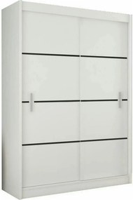 Dressing MERINA, alb/negru, PAL melaminat, cu 2 usi, 203x60x215 cm