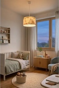BRILAGI - Lustră LED pentru copii pe cablu BOBO 1xE27/60W/230V Ø 35 cm alb/junglă