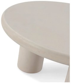Măsuță de cafea crem rotundă cu aspect de piatră ø 80 cm Iriel – MOME