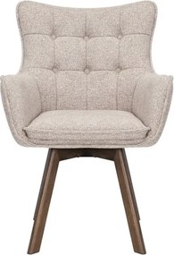 Set de 2 scaune pivotante picioare din lemn THOR bej