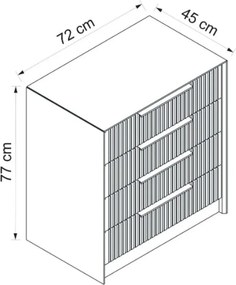 Dulap, Hanah Home, Kale Luxe, 72x77x45 cm, Antracit