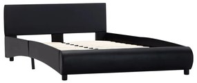 285452 vidaXL Cadru de pat, negru, 120 x 200 cm, piele ecologică