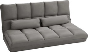 HOMCOM Divan de Podea 2 în 1 cu Spătar Reglabil în 7 Niveluri și Perne, 130x73x60 cm, Gri Carbonizat | Aosom Romania