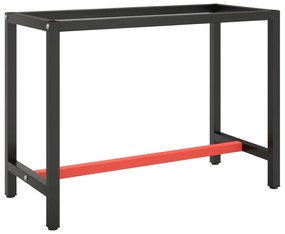 vidaXL Cadru banc de lucru, negru mat/roșu mat, 110x50x79 cm, metal