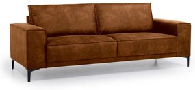Canapea maro coniac cu tapițerie din imitație de piele 224 cm Copenhagen – Scandic