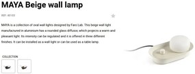 Aplica LED dimabila stil modern minimalist MAYA Beige
