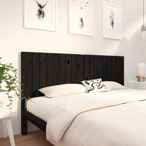 818889 vidaXL Tăblie de pat, negru, 185,5x4x100 cm, lemn masiv de pin