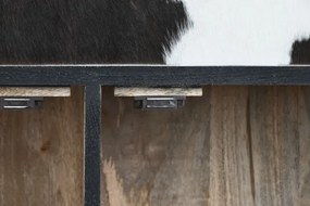 Bufet, negru, din lemn de mango si par de vaca, Corvus