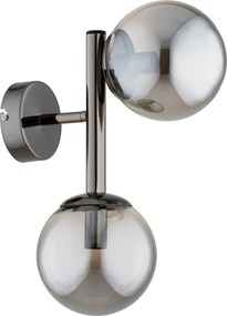 Aplica de perete ERAL, 2xE14/10W/230V, crom lucios/negru/fumuriu