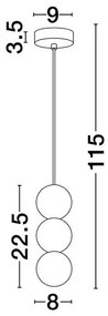Pendul design decorativ ZERO rosu/opal