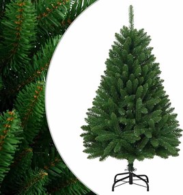 vidaXL Brad de Crăciun artificial cu suport și balamale, verde, 120 cm