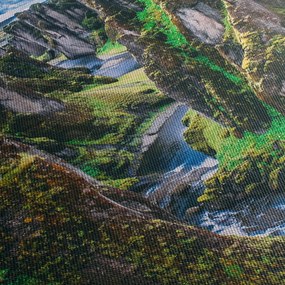 Tablou - Râu într-o vale stâncoasă (120x50 cm)