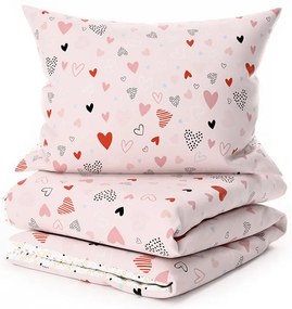 Lenjerie de pat din bumbac pentru patut LOVITA roz Dimensiunile lenjeriei: 45 x 65 cm | 90 x 135 cm