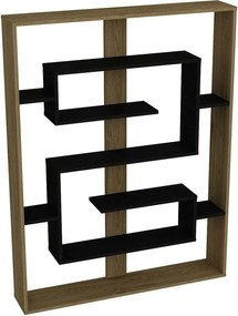 Biblioteca ESTEBAN, stejar/negru, PAL melaminat, 120x22x156 cm