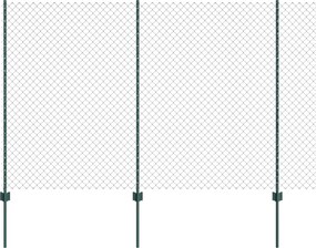 vidaXL Gard cu Stâlp Verde 1,5 x 10 m Oțel și PVC