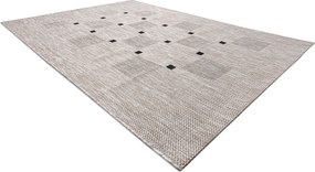 Covor sisal Floorlux 20079 Pătrat argintiu si negru - SECUNDAR-COTATI PRODUSUL