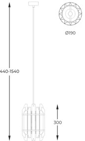 Lustră pe cablu Zuma Line P0556-01D-V7V7 ALEXANDRIA 1xE14/40W/230V auriu